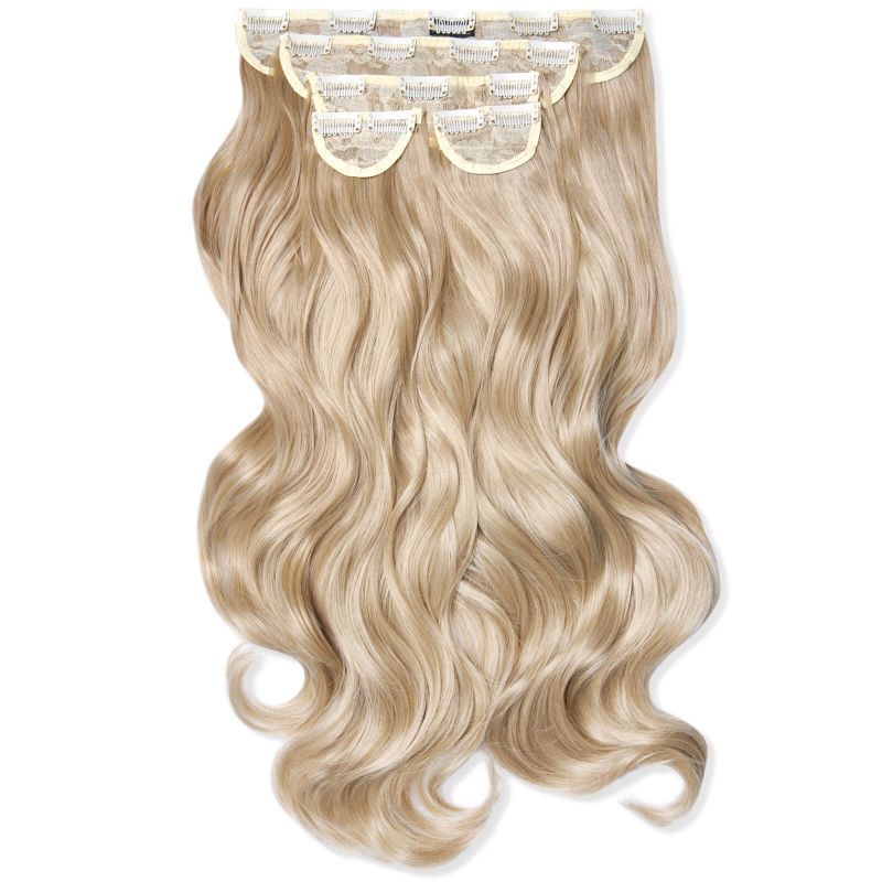 LullaBellz Super Thick 22 5 Piece Curly Clip In Extensions (Various Shades) - California Blonde