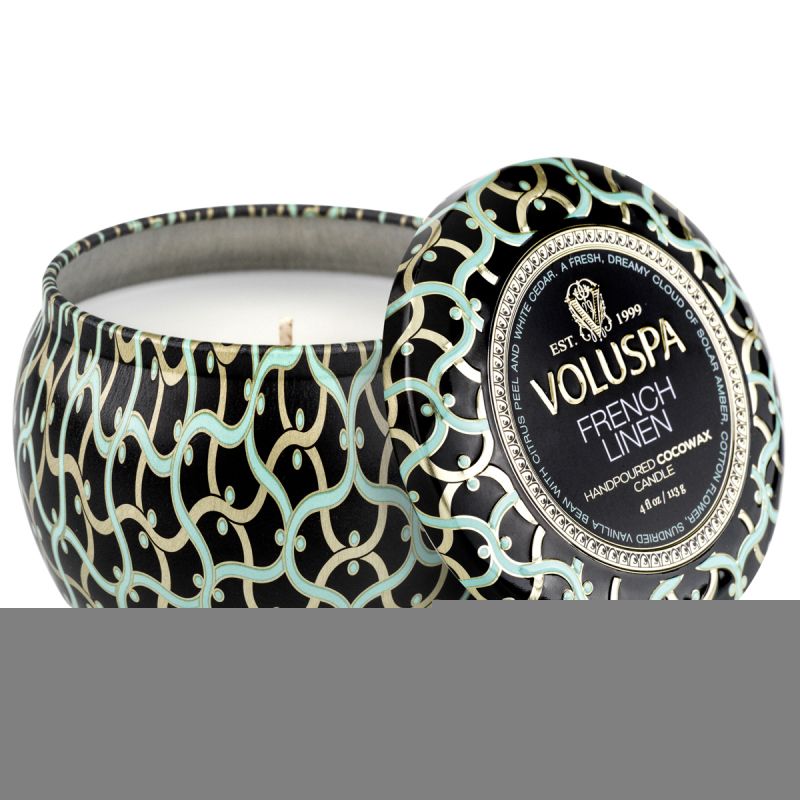 Voluspa Mini Tin Candle Frech Linen 25h