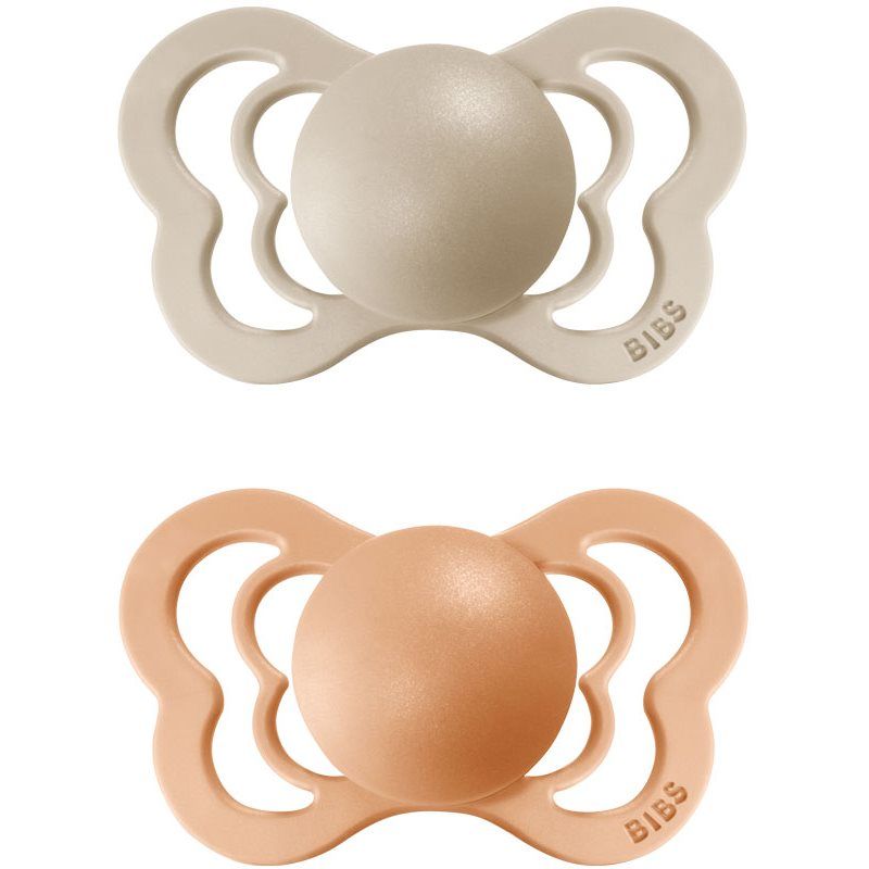 BIBS Couture Natural Rubber Size 2: 6+ months tutti Vanilla / Peach 2 kpl