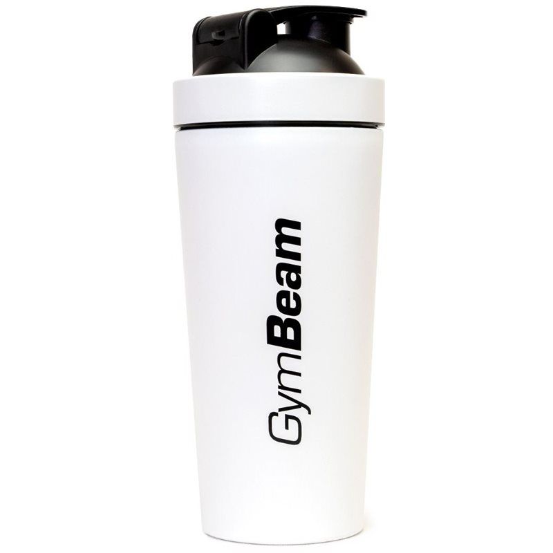 GymBeam Shaker Steel urheilujuomasekoitin väri White 750 ml