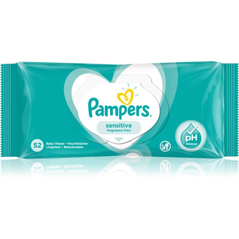 Pampers Sensitive hellävaraiset vauvan kosteuspyyhkeet Herkälle Iholle 52 kpl