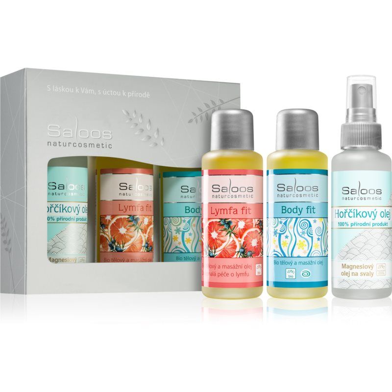 Saloos Bio Body And Massage Oils Body Fit & Lymfa Fit & Magnesium lahjasetti (Urheilijoille)