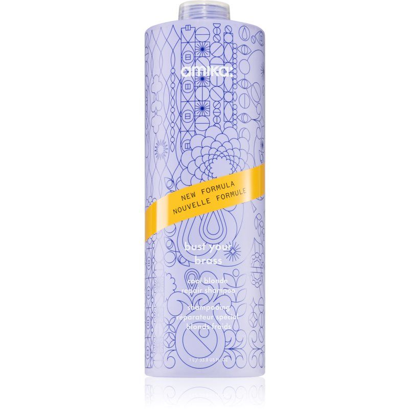 amika Bust Your Brass Cool Blonde violetti sävyttävä shampoo Vaaleille Ja Harmaille Hiuksille 1000 ml