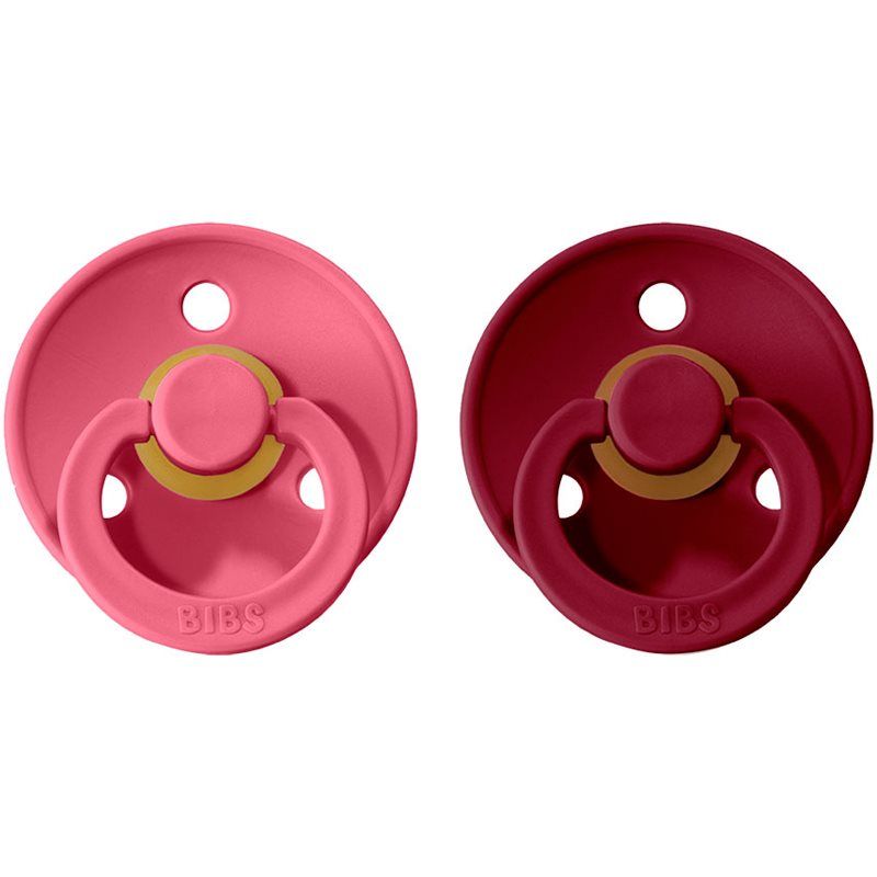 BIBS Colour Natural Rubber Size 1: 0+ months tutti Coral / Ruby 2 kpl