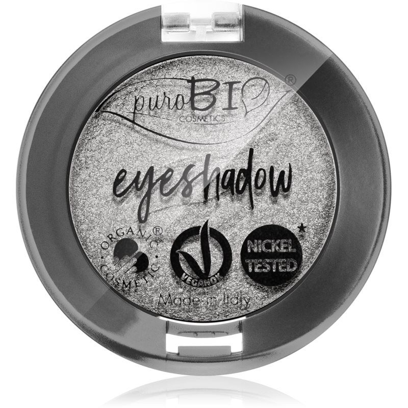 puroBIO Cosmetics Compact Eyeshadows Luomiväri Sävy 23 Silver 2,5 g