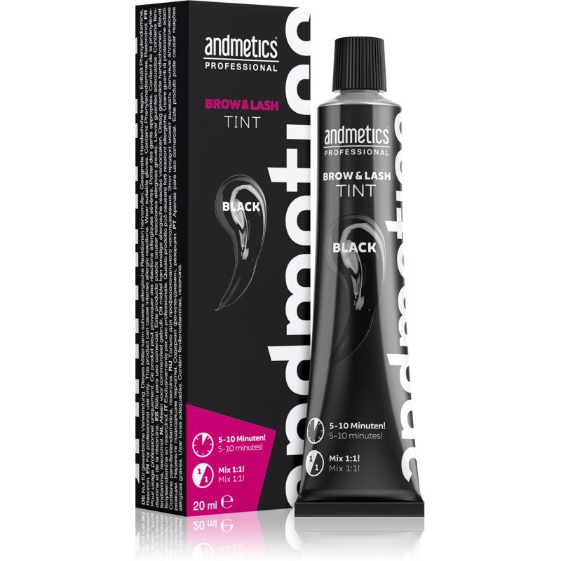 andmetics Professional Brow & Lash Tint kulma- ja ripsiväri Sävy Black 20 ml