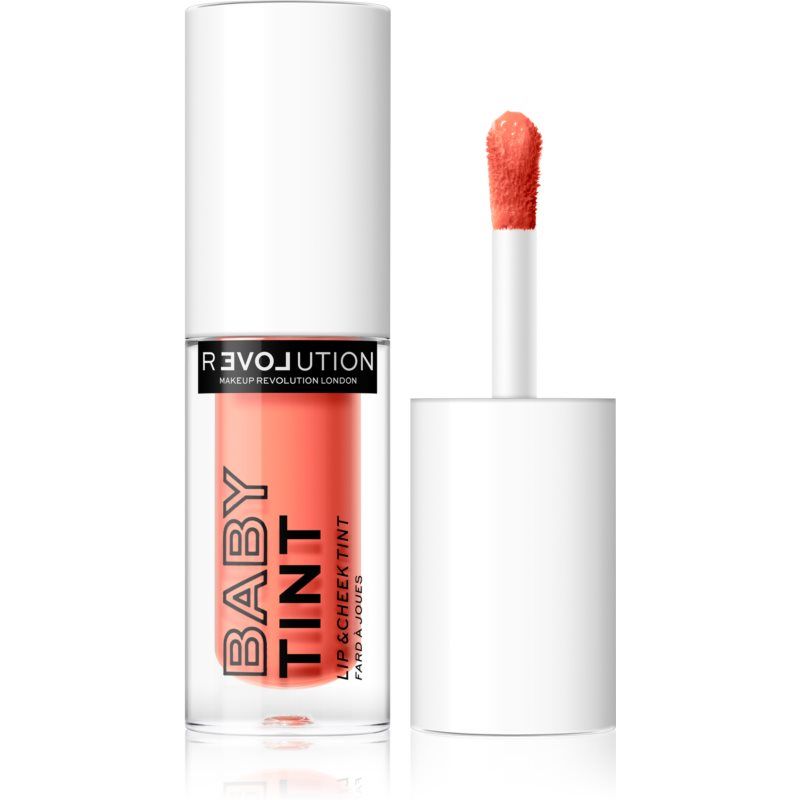 Revolution Relove Baby Tint Nestemäinen Poskipuna ja Huulikiilto Sävy Coral 1,4 ml