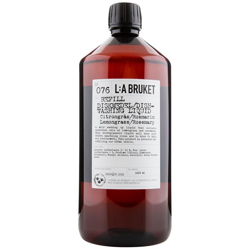 L:A Bruket Refill Diskmedel Citrongräs/Rosmarin 1000 ml