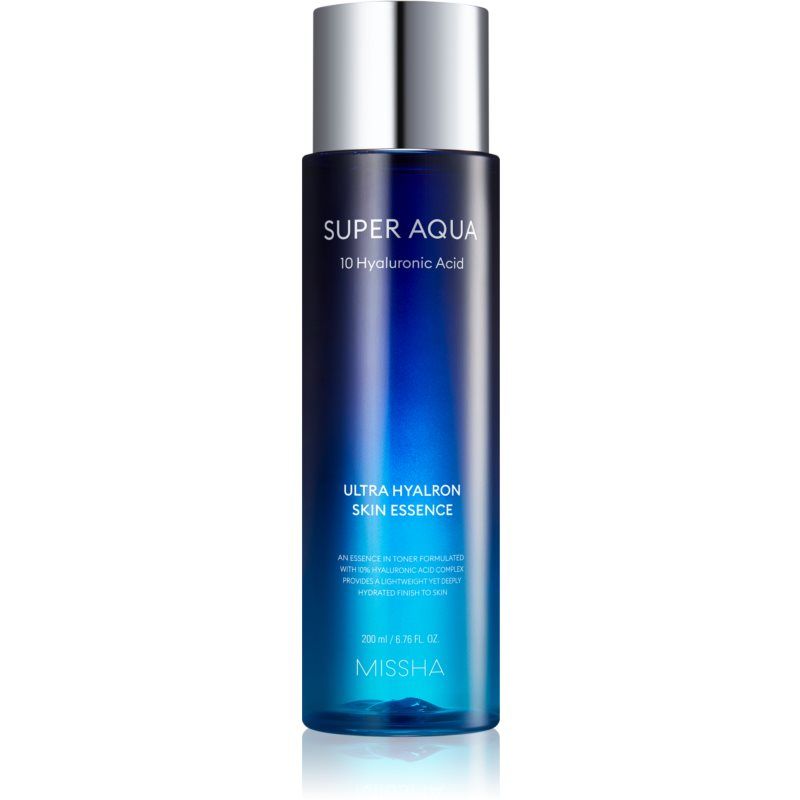 Missha Super Aqua 10 Hyaluronic Acid eteerinen rauhoittava kasvovesi 200 ml
