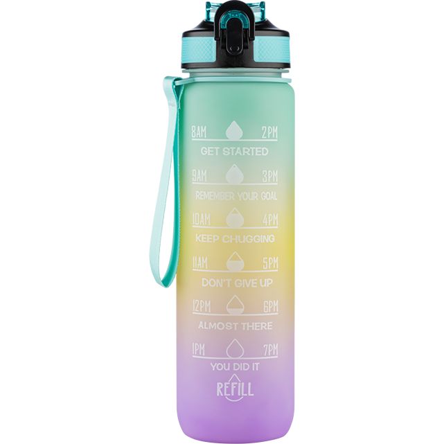 Beauty Rebels Motivational Water Bottle 1 L Rainbow