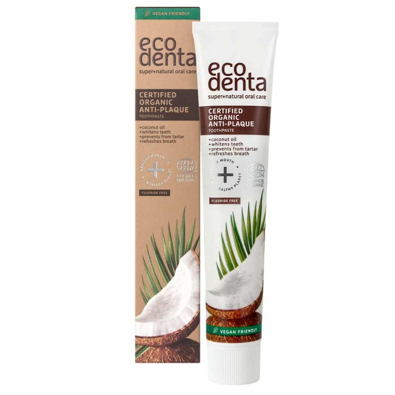 Ecodenta Anti-Plaque Toothpaste Luomu Kookoshammastahna