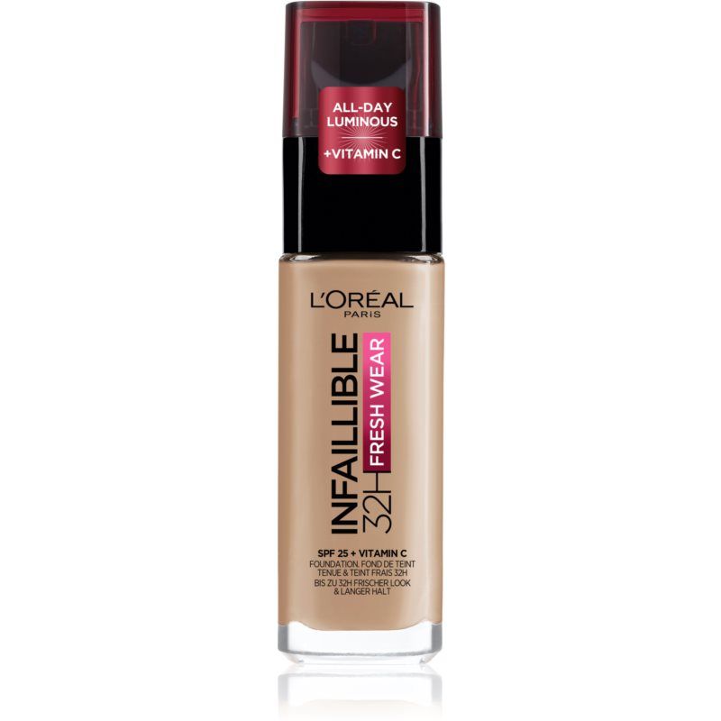 L’Oréal Paris Infaillible 32H Fresh Wear pitkäkestoinen nestemäinen meikkivoide Sävy 125 Natural Beige 30 ml
