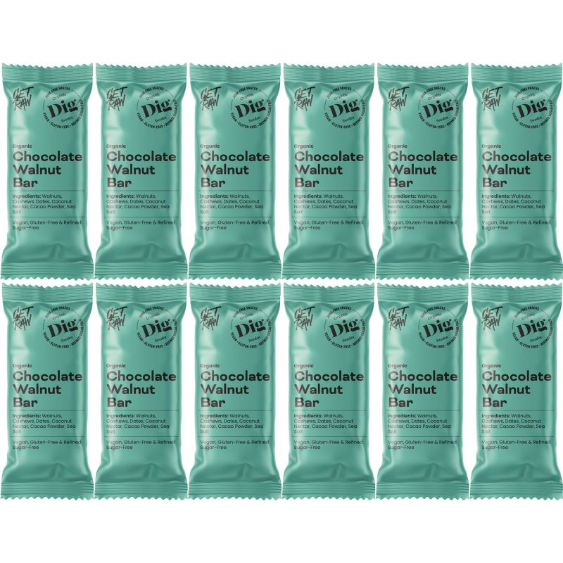 Dig GET RAW Organic Chocolate Walnut Bar 12 x 42g