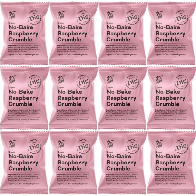 Dig GET RAW Organic No-Bake Raspberry Crumble 12 x 35g