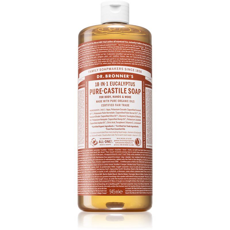 Dr. Bronner’s Eucalyptus yleiskäyttöinen nestesaippua 945 ml