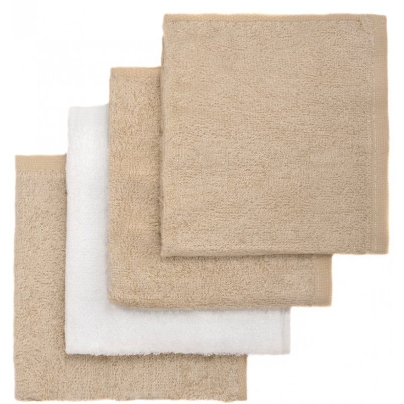 T-TOMI BIO Bamboo Baby Washcloths pesuliina Beige 25 x 25 cm 4 kpl