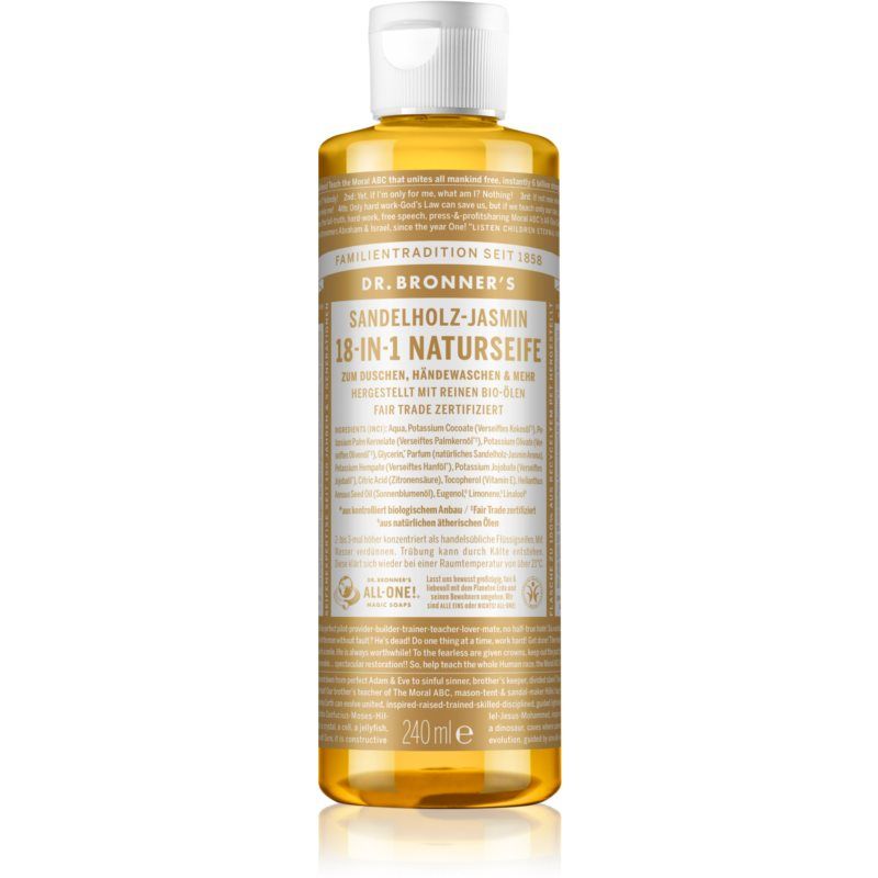Dr. Bronner’s Sandalwood & Jasmine yleiskäyttöinen nestesaippua 240 ml