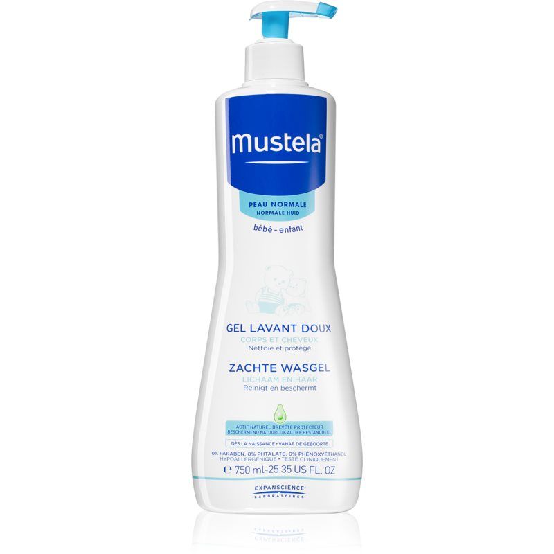 Mustela Bébé Bain vartalo- ja hiuspesugeeli Lapsille 750 ml