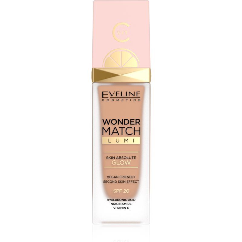 Eveline Cosmetics Wonder Match Lumi kosteuttava ja silottava meikkivoide SPF 20 Sävy 25 Sand Beige 30 ml