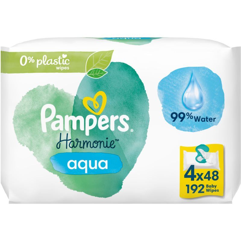 Pampers Harmonie Aqua puhdistavat kosteuspyyhkeet lapsille 4x48 kpl