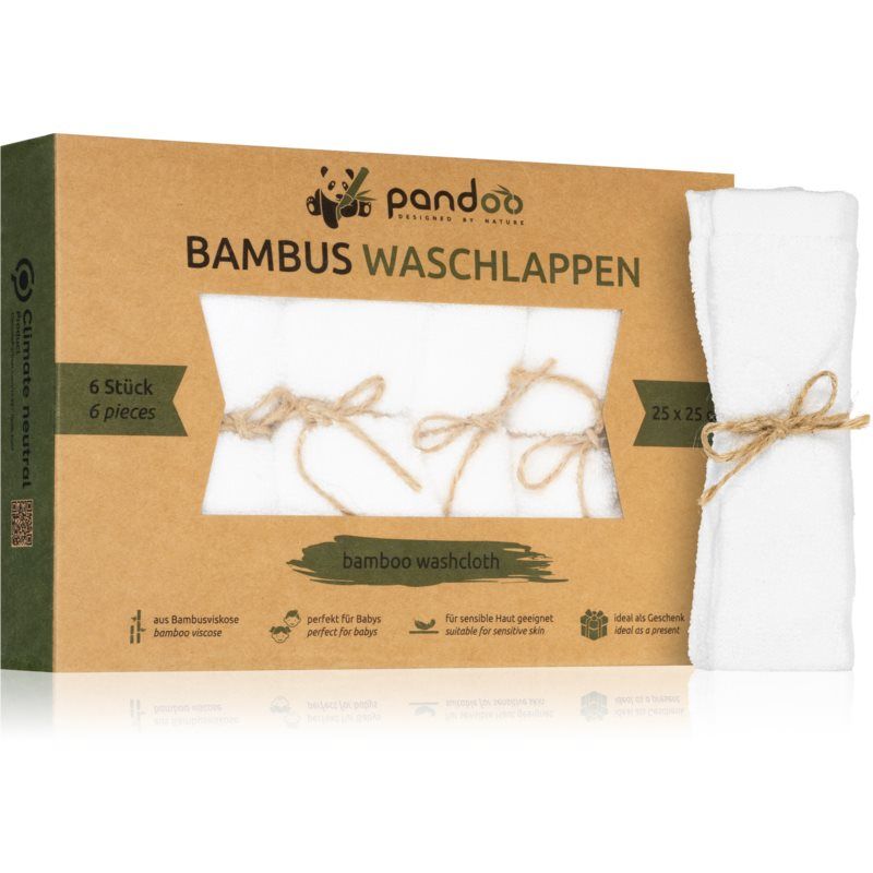 Pandoo Bamboo Washcloth pesuliina 25 x 25 cm 6 kpl