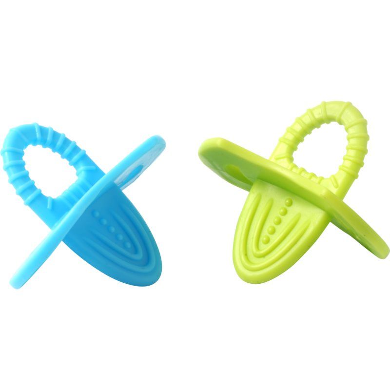BabyOno Teether purulelu 3m+ Blue + Green 2 kpl
