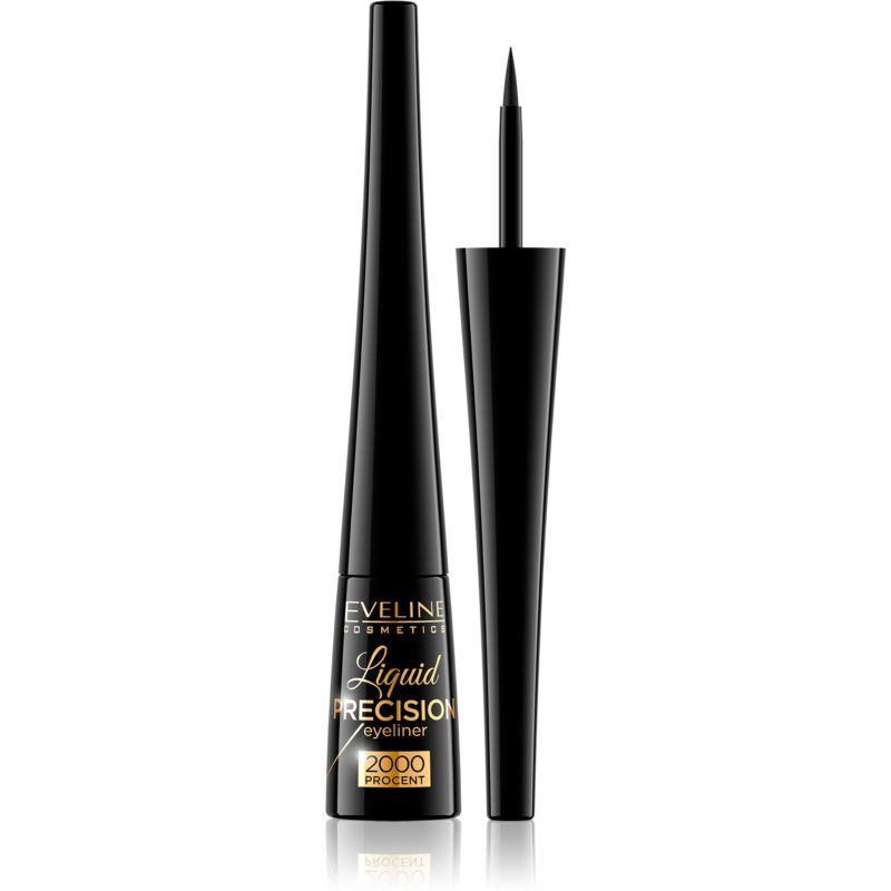 Eveline Cosmetics Liquid Precision 2000 Procent vedenkestävä eyeliner Sävy Black 4 ml