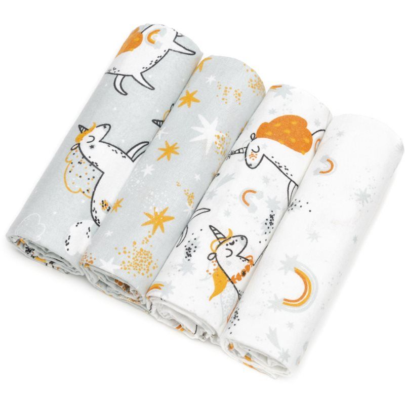 T-TOMI Cloth Diapers Unicorns kestovaipat 76x76 cm 4 kpl