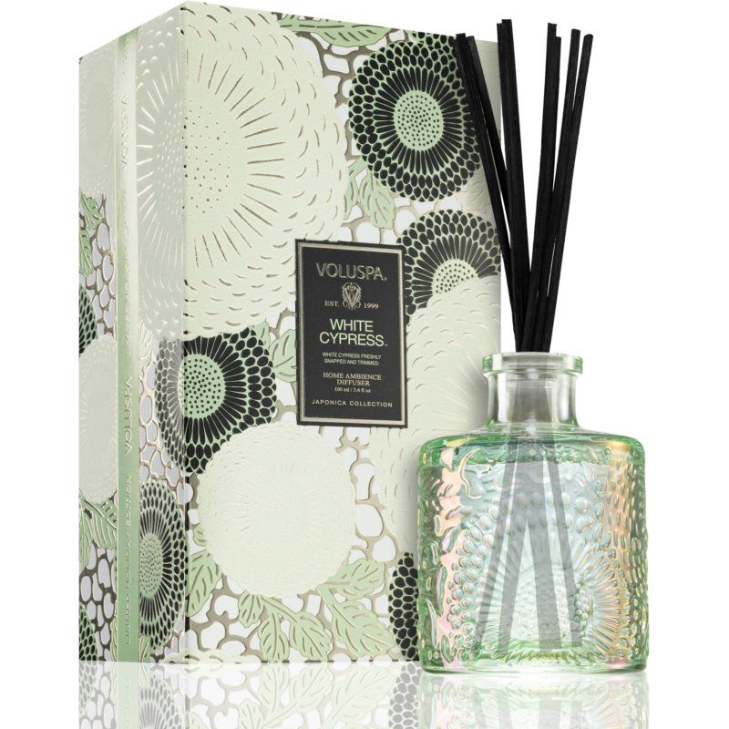 VOLUSPA Japonica Holiday White Cypress aromadiffuuseri täytöllä 100 ml