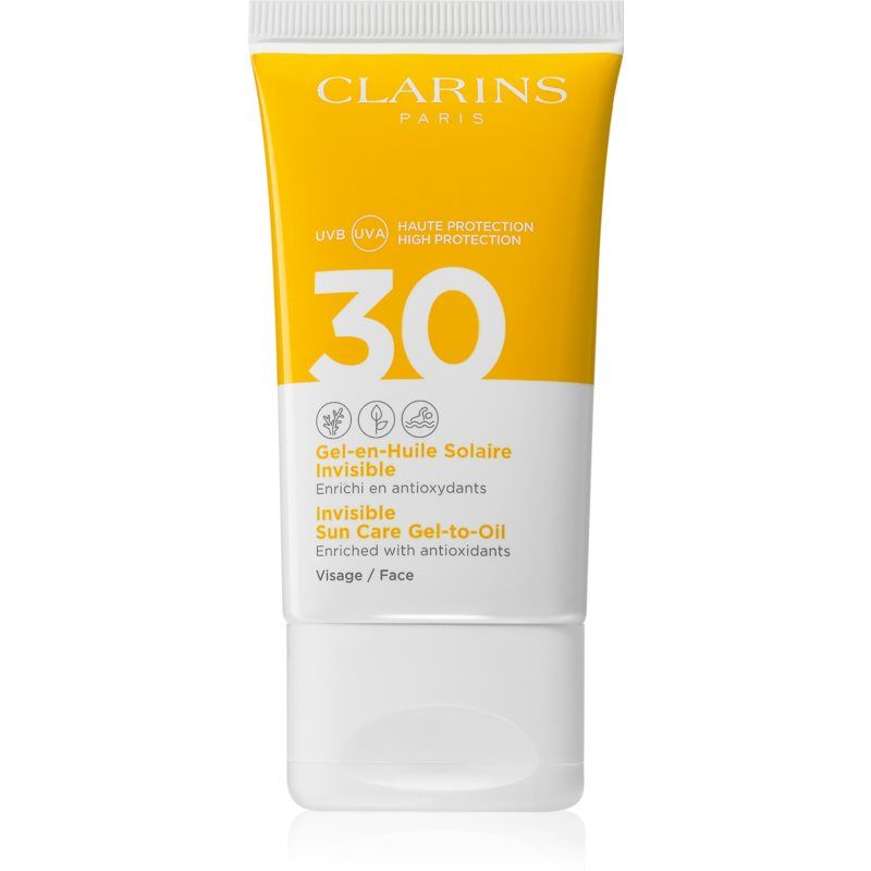 Clarins Invisible Sun Care Gel-to-Oil aurinkosuojaneste kasvoille SPF 30 50 ml