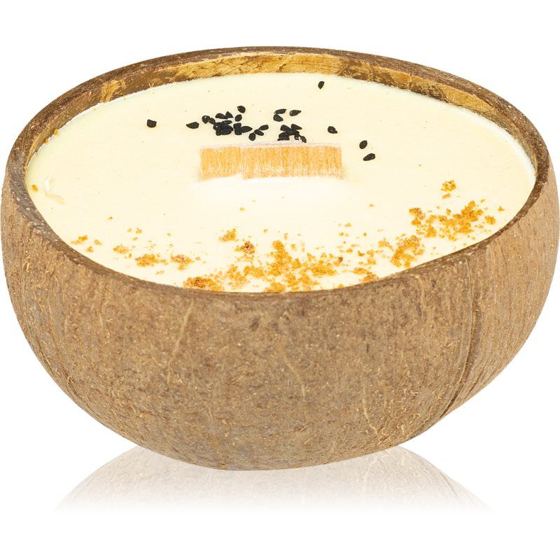 Tropicandle Vanilla & Caramel tuoksukynttilä sisältää puusydämen 350 ml