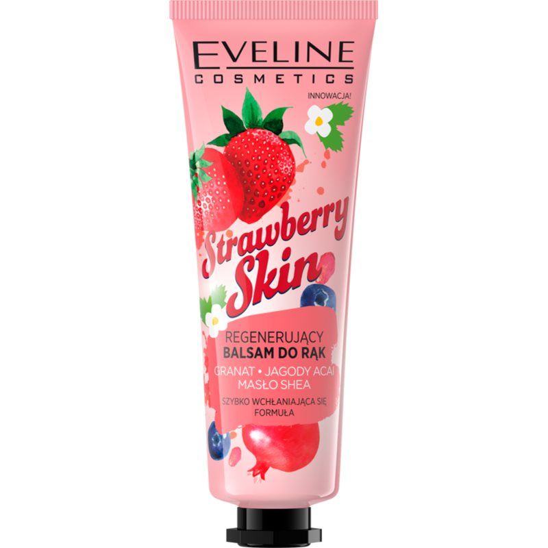 Eveline Cosmetics Strawberry Skin hoitava käsibalsami mansikantuoksuinen 50 ml