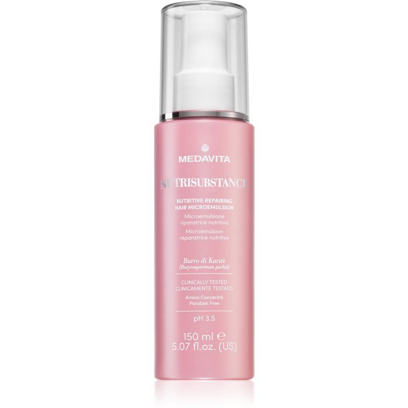 Medavita Nutrisubstance Nutritive Repairing Hair Microemulsion ravitseva emulsio elvyttävä vaikutus 150 ml