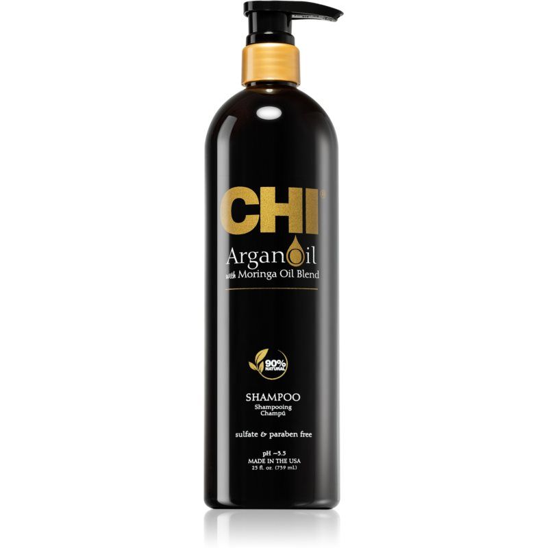 CHI Argan Oil Shampoo ravitseva shampoo kuiville ja vaurioituneille hiuksille 739 ml