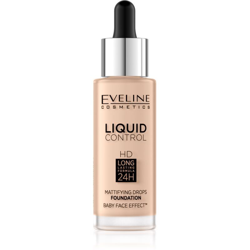 Eveline Cosmetics Liquid Control nestemäinen meikkivoide sisältää pipetin sävy 040 Warm Beige 32 ml