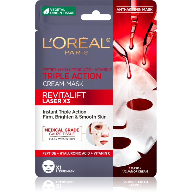 L’Oréal Paris Revitalift Laser X3 kangasnaamio ihon ikääntymisen ehkäisyyn 28 g