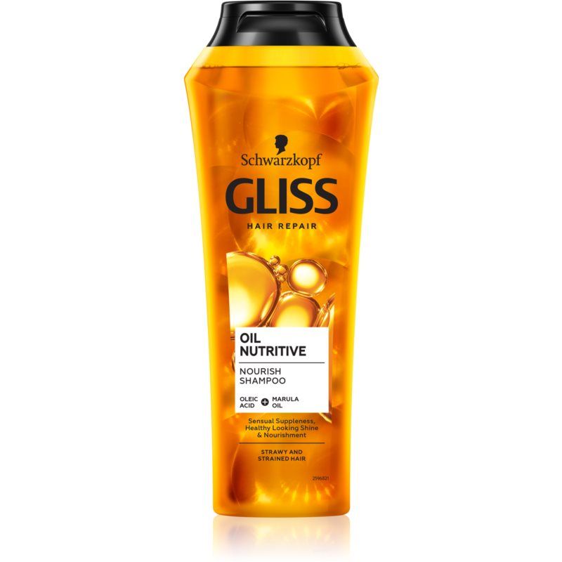 Schwarzkopf Gliss Oil Nutritive ravitseva shampoo sisältää öljyä 250 ml