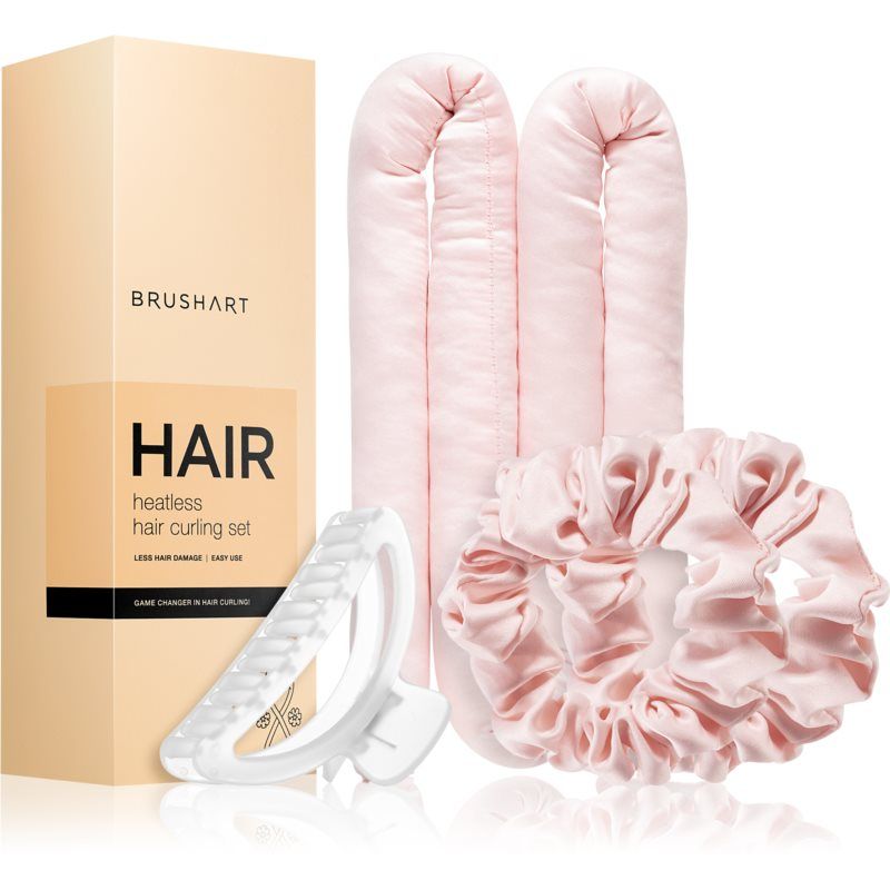 BrushArt Hair Heatless hair curling set hiusten kiharrussetti Pink
