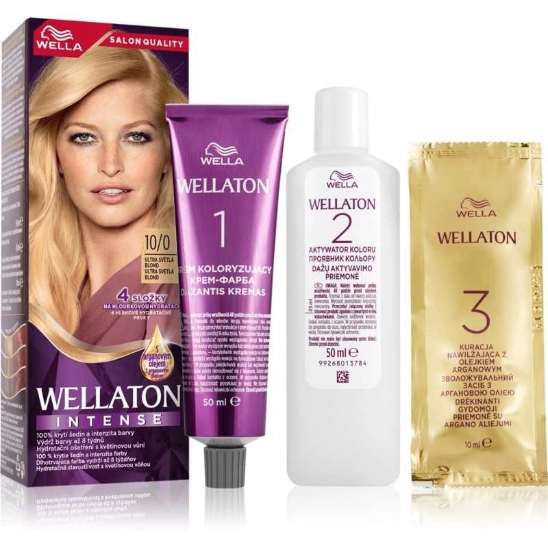 Wella Wellaton Intense kestohiusväri sisältää arganöljyä sävy 10/0 Lightest Blonde 1 kpl