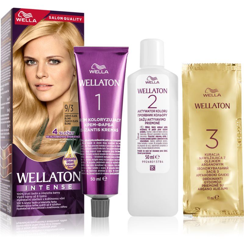 Wella Wellaton Intense kestohiusväri sisältää arganöljyä sävy 9/3 Gold Blonde 1 kpl