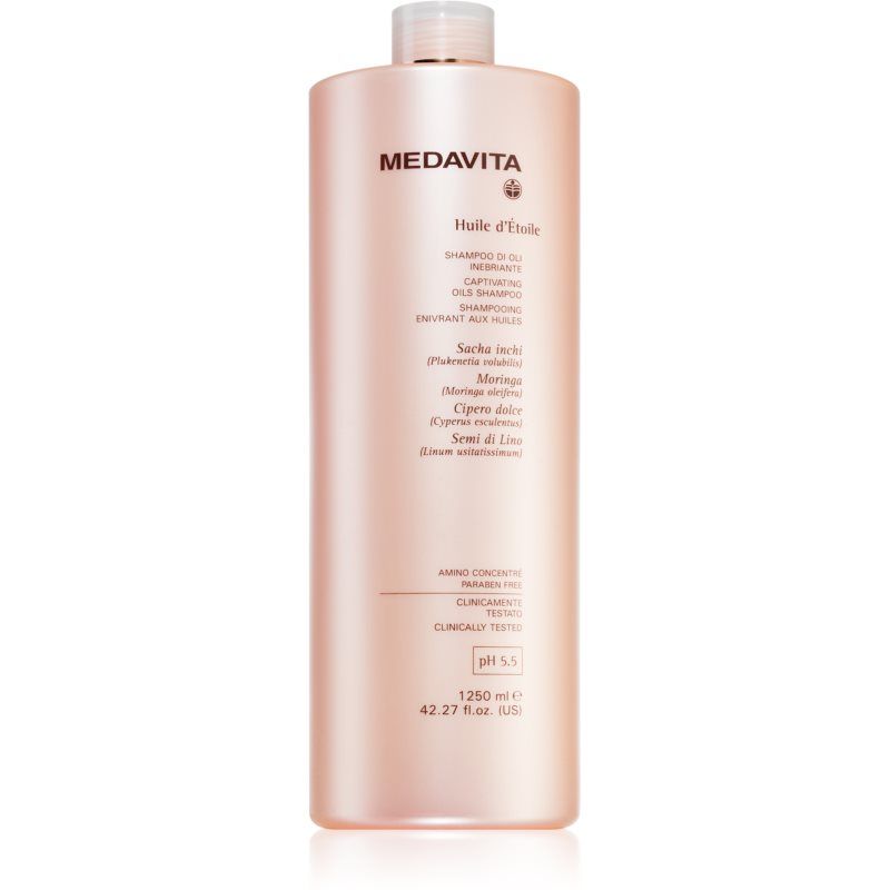 Medavita Huile d'Étolle Captivating Oils Shampoo ravitseva shampoo hiusten kiiltoa ja pehmeyttä lisäävä 1250 ml