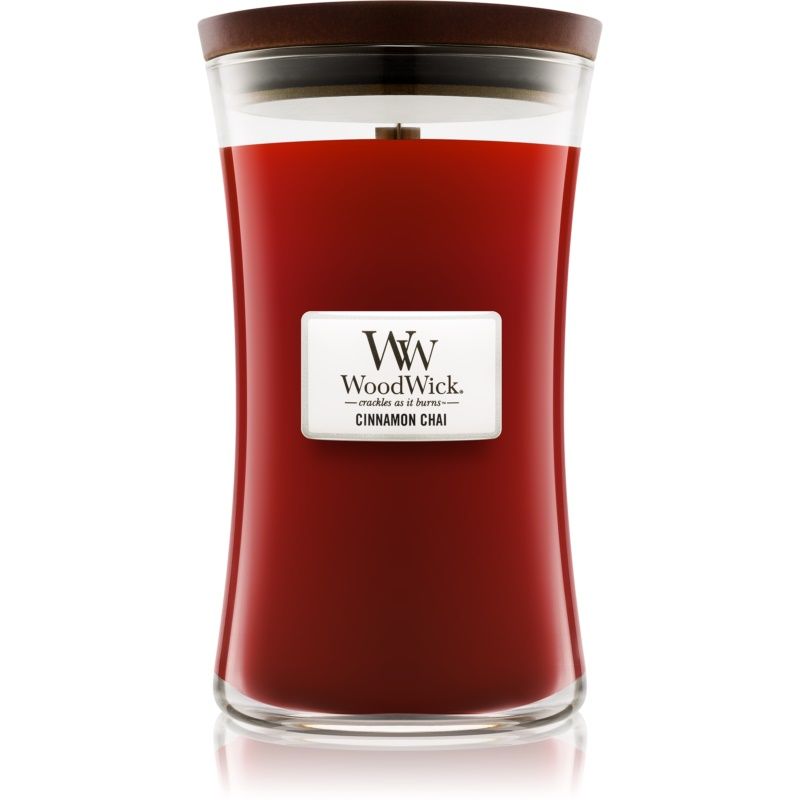 Woodwick Cinnamon Chai tuoksukynttilä sisältää puusydämen 609,5 g
