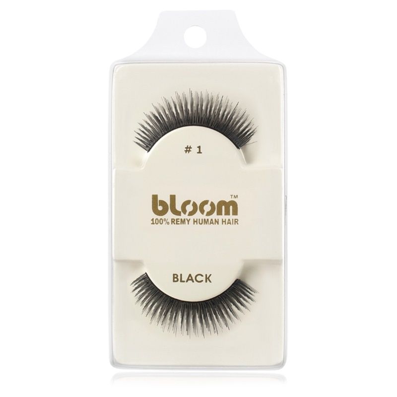 Bloom Natural liimattavat ripset aidoista hiuksista No. 1 (Black) 1 cm