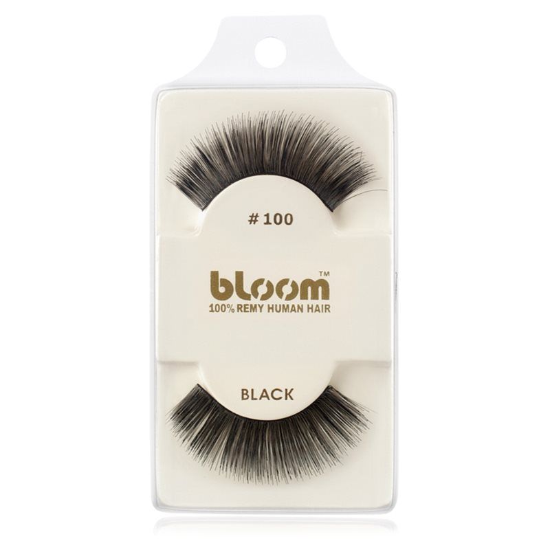 Bloom Natural liimattavat ripset aidoista hiuksista No. 100 (Black) 1 cm