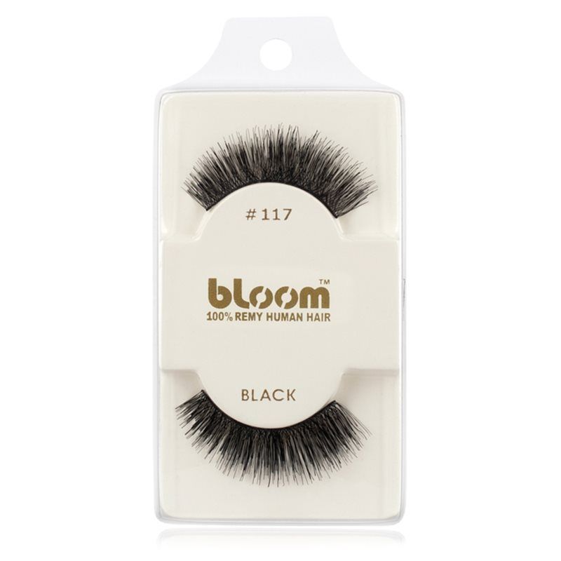 Bloom Natural liimattavat ripset aidoista hiuksista No. 117 (Black) 1 cm
