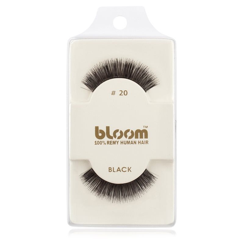 Bloom Natural liimattavat ripset aidoista hiuksista No. 20 (Black) 1 cm