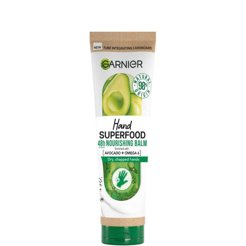 Garnier Vegan Hand Superfood, Nourishing Hand Cream with Avocado and Omega 6 for Dry Hands 75ml