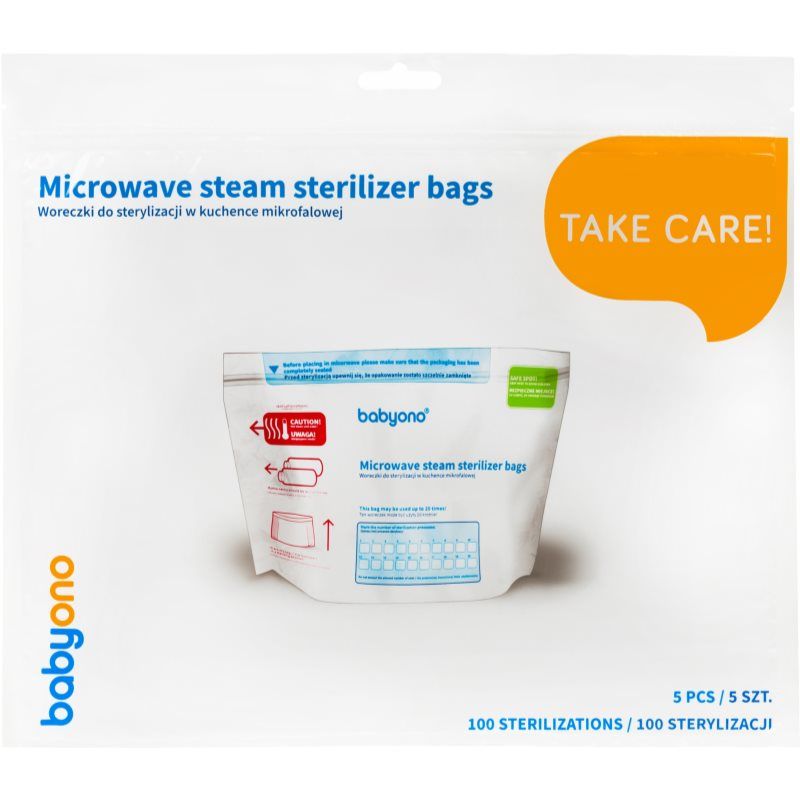 BabyOno Take Care Microwave Steam Sterilizer Bags sterilointipussit mikroaaltouuniin 5 kpl