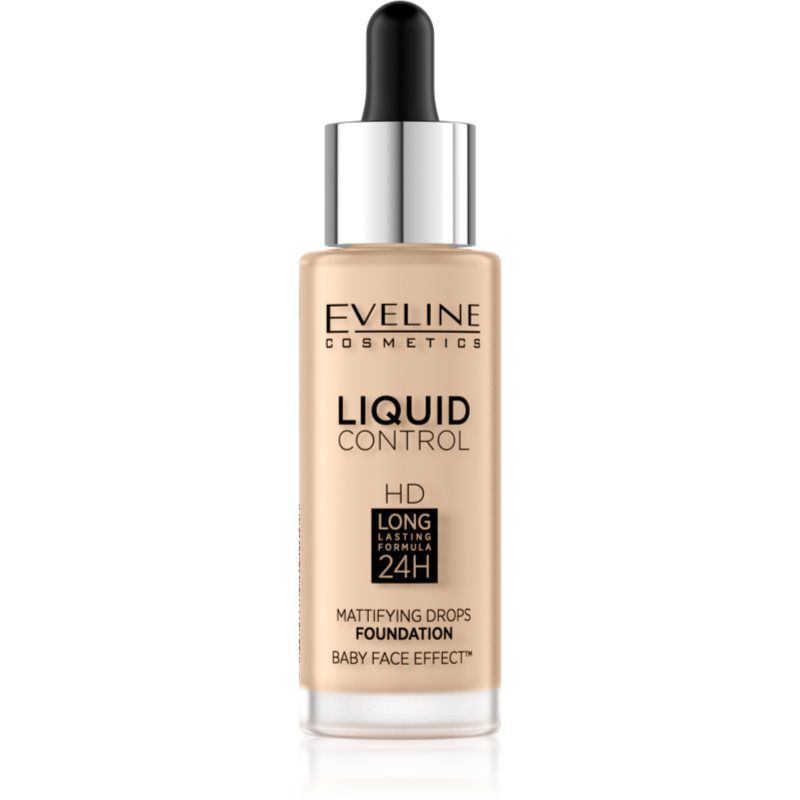 Eveline Cosmetics Liquid Control nestemäinen meikkivoide sisältää pipetin sävy 015 Light Vanilla 32 ml