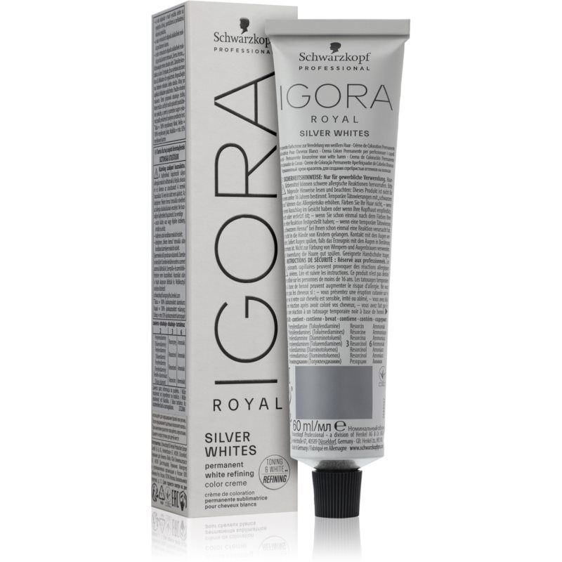 Schwarzkopf Professional IGORA Royal Absolutes SilverWhite sävyttävä puolikestoväri hopeanharmaille ja valkoisille hiuksille sävy Grey Lilac 60 ml